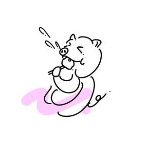 相楽ぬぬ (nunu-120)さんの【飲食関連】小豚が焼き小龍包を食べ、肉汁を飛ばすイラストをお願いします。への提案