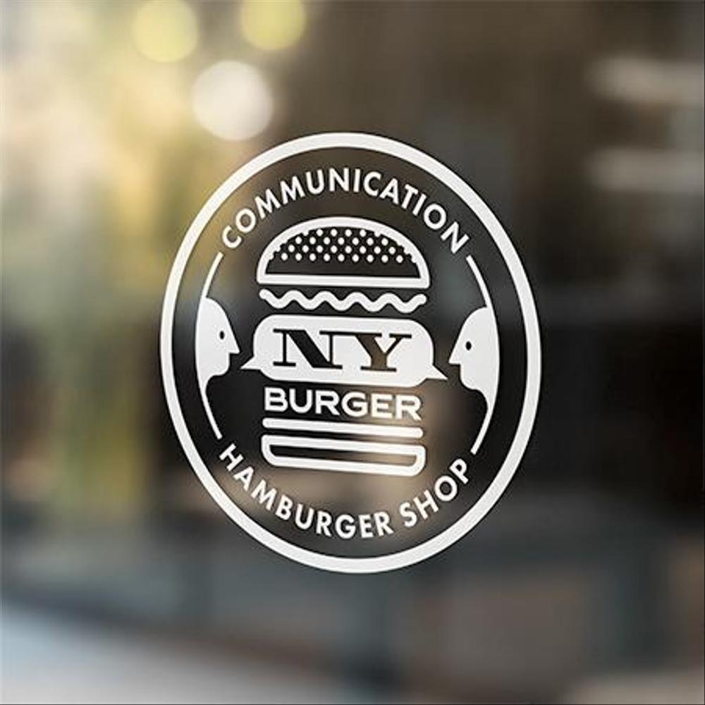 英語の話せるハンバーガーショップ「 NY Burger」のロゴ