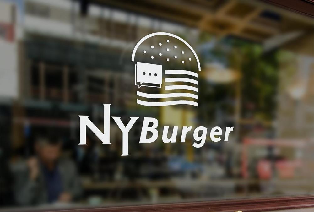 英語の話せるハンバーガーショップ「 NY Burger」のロゴ