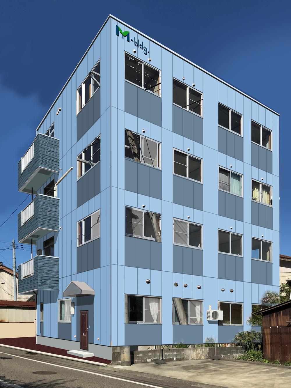 4階建てマンション「Mビル」の外壁塗装デザイン