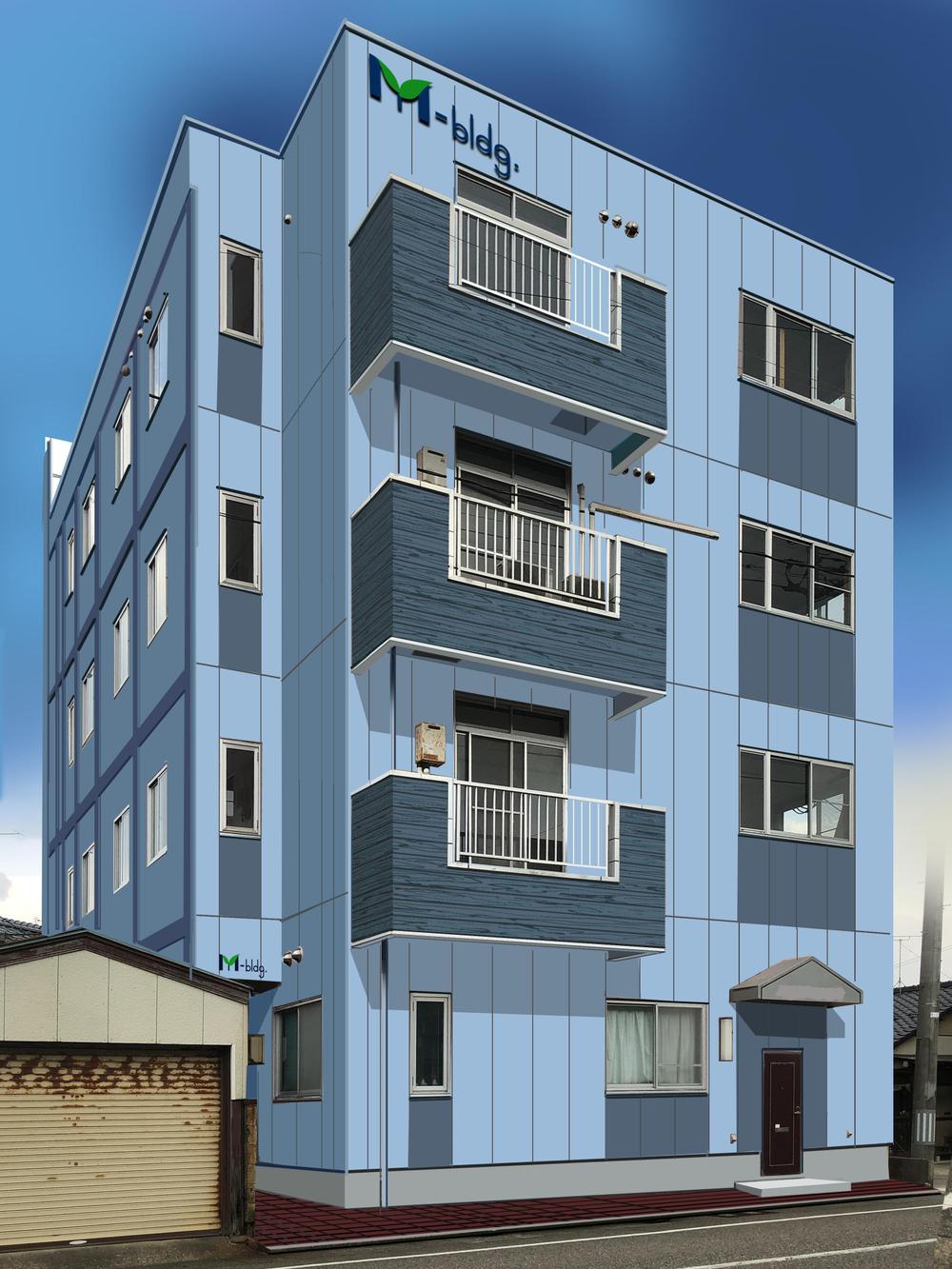 4階建てマンション「Mビル」の外壁塗装デザイン