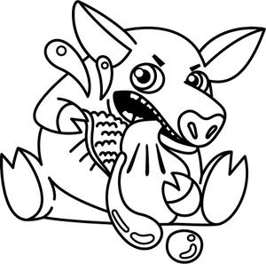 いわながあゆみ ()さんの【飲食関連】小豚が焼き小龍包を食べ、肉汁を飛ばすイラストをお願いします。への提案