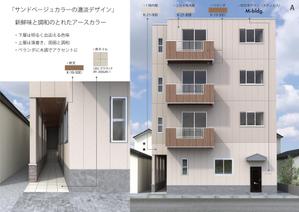 5T (5703)さんの4階建てマンション「Mビル」の外壁塗装デザインへの提案