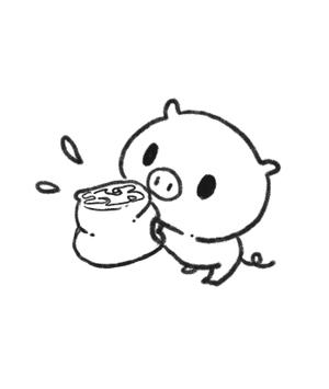 なかえ (shrimptetu)さんの【飲食関連】小豚が焼き小龍包を食べ、肉汁を飛ばすイラストをお願いします。への提案