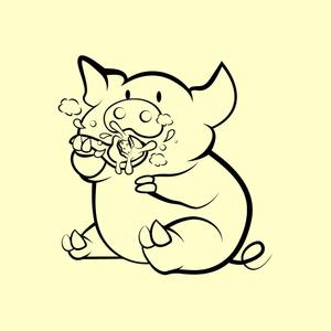Asaminet (asaminet)さんの【飲食関連】小豚が焼き小龍包を食べ、肉汁を飛ばすイラストをお願いします。への提案