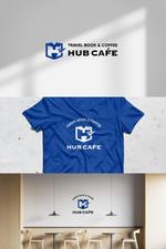 tobiuosunset (tobiuosunset)さんのブックカフェ『TRAVELBOOK　＆　COFFEE　　HUB　CAFE』のロゴへの提案