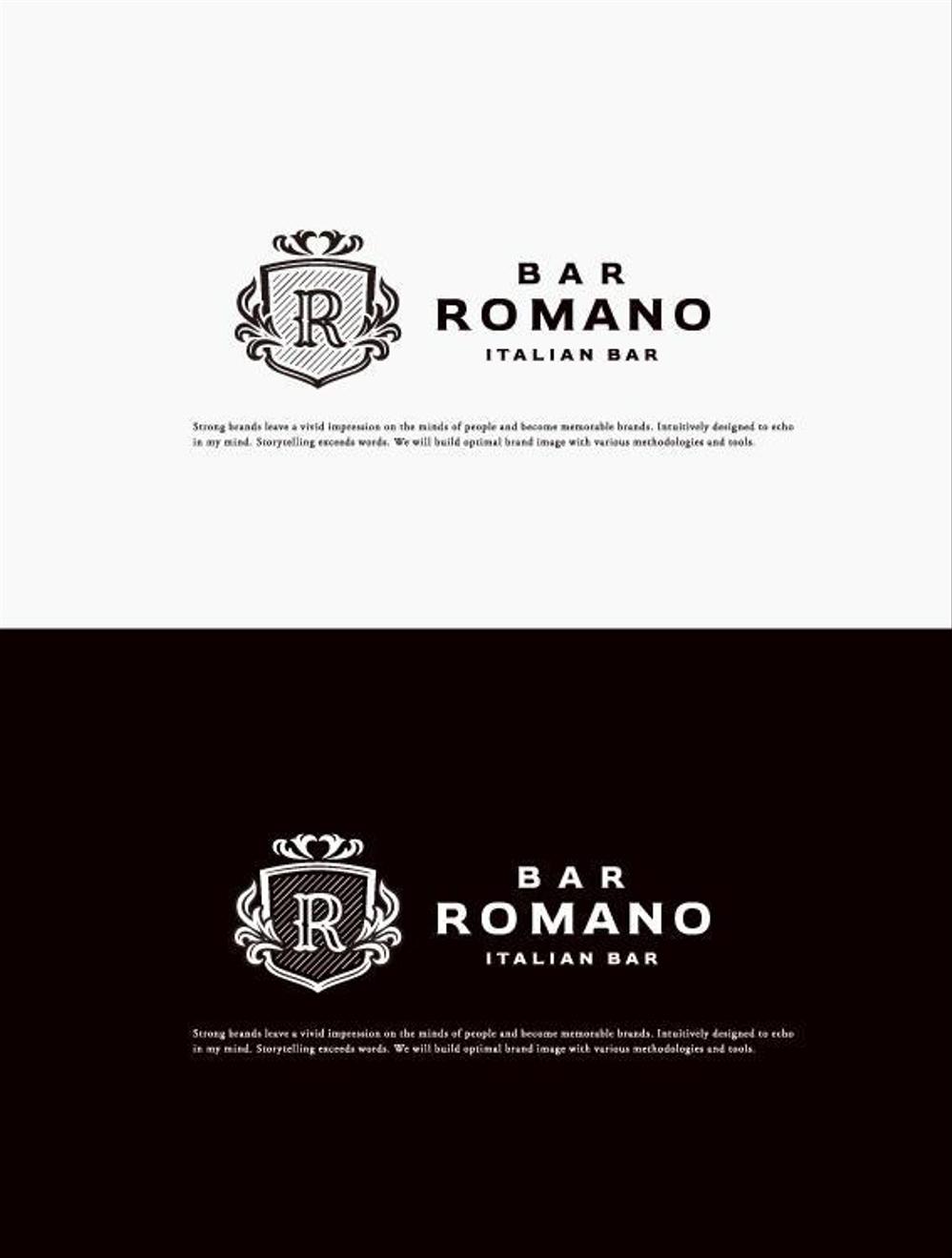 麻布十番のイタリアンバル「BAR ROMANO」のロゴ＆マーク