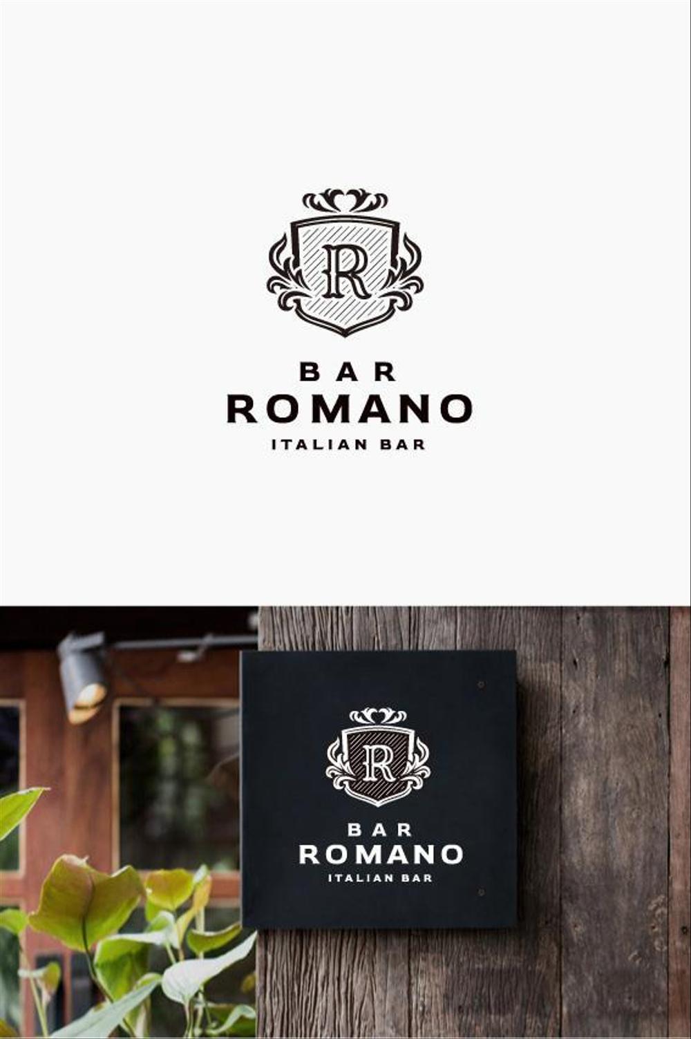 麻布十番のイタリアンバル「BAR ROMANO」のロゴ＆マーク