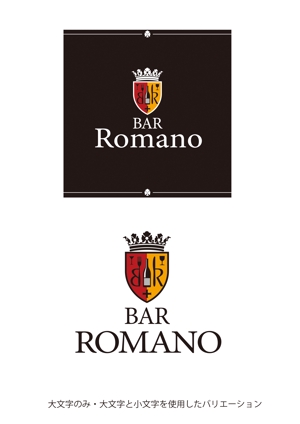 CROSS [birthdeath] (birthdeath)さんの麻布十番のイタリアンバル「BAR ROMANO」のロゴ＆マークへの提案