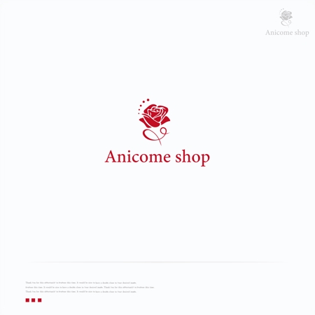 waka (wakapon1987)さんの造花など装飾品のショップ「Anicome shop」のロゴデザインへの提案