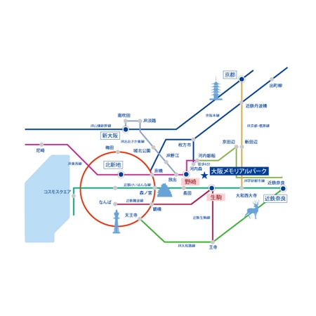 K' design office (Raptor)さんの大阪近郊の路線図の制作依頼（参考イメージあり）への提案