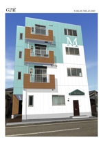 フェアリーテール (fairlytale)さんの4階建てマンション「Mビル」の外壁塗装デザインへの提案
