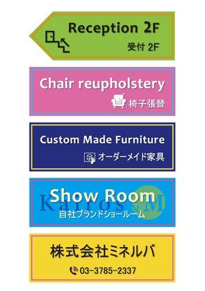 Lin (6878sing)さんの東京家具メーカー「ミネルバ」の方向看板への提案