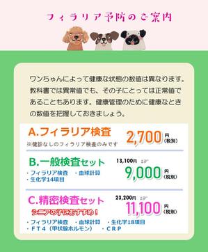 リストラされた青い鳥 ()さんの携帯電話画面でのお知らせ作成（動物病院のフィラリア予防）への提案