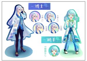 蓬翼　茶々ナ (horty_graphic)さんの情報メディアサイトの「博士風」キャラクターデザインへの提案