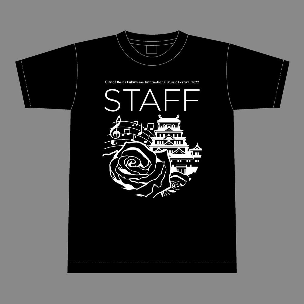 ばらのまち福山国際音楽祭2022のボランティア用Tシャツデザイン