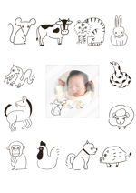 otsuki (fouk14)さんの【干支イラスト12点】赤ちゃんのメモリアルグッズに使用する干支動物のイラストへの提案
