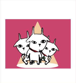 kikujiro (kiku211)さんのパティスリーレドシェーブルのキャラクター、ヤギイボンヌのTシャツデザインへの提案