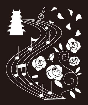 いぜむ (ithem3)さんのばらのまち福山国際音楽祭2022のボランティア用Tシャツデザインへの提案