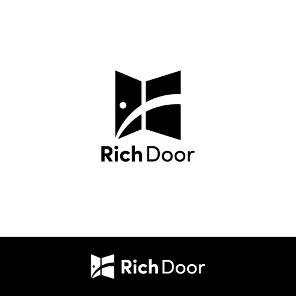 ①株式会社Rich Door   ②Rich Door の会社ロゴ(HPや名刺に利用)