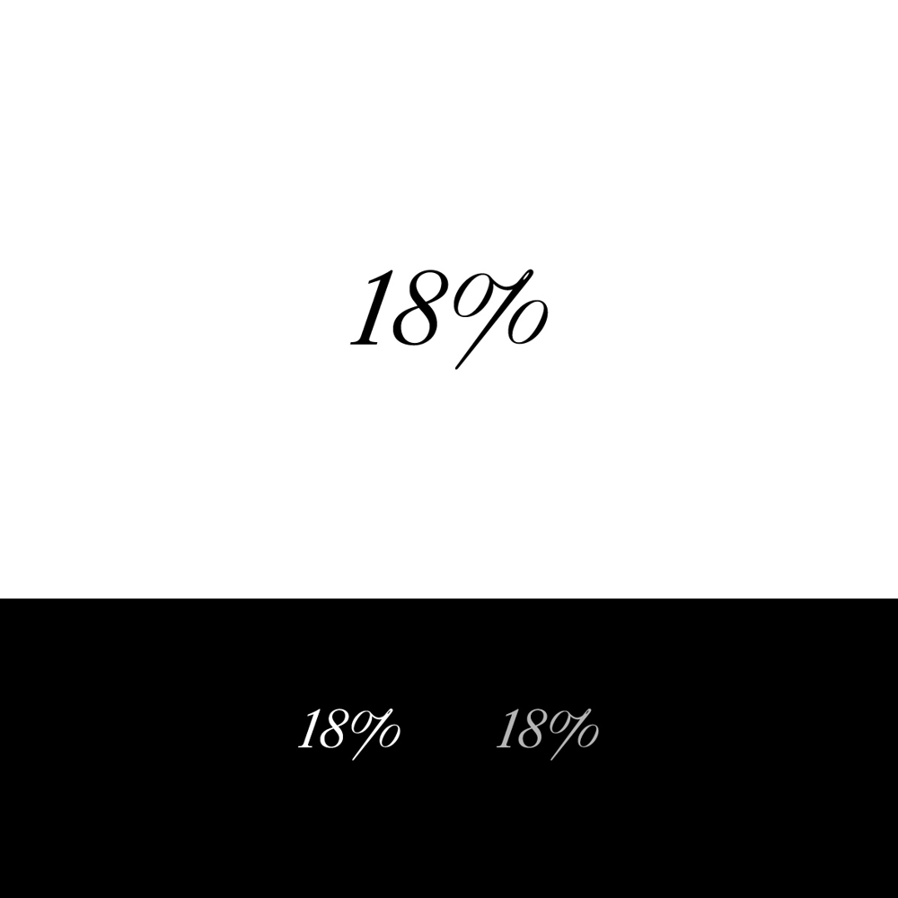 アパレルブランド「18％」のロゴ