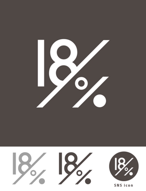 99R+design. (lapislazuli_99)さんのアパレルブランド「18％」のロゴへの提案