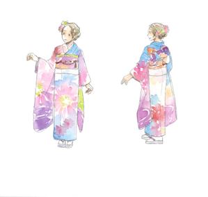 ぞえ (5f41f6837bdde)さんの振袖姿の写真からコンセプトアートのようなスケッチ画・ラフ画イラスト化をお願いします。への提案