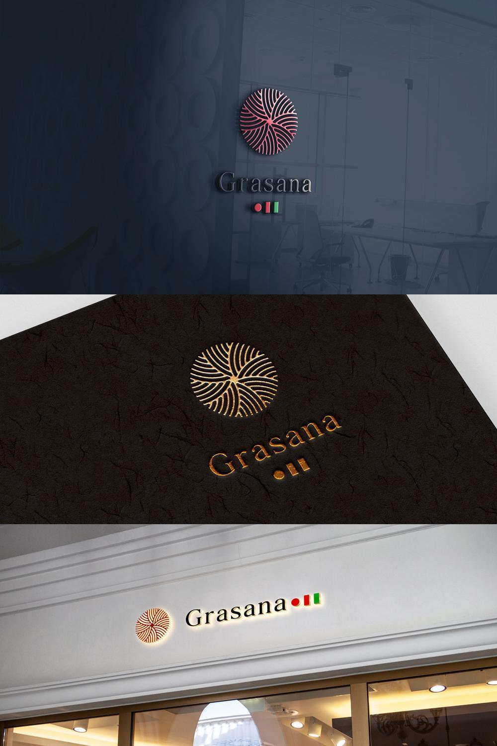 イタリアン×創作和食　店舗名「グラサラ」のロゴ制作