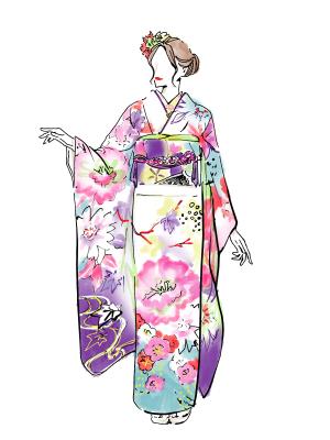 Kyosshiii(きょっしぃ) (kyosshiii)さんの振袖姿の写真からコンセプトアートのようなスケッチ画・ラフ画イラスト化をお願いします。への提案