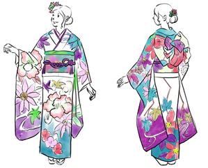 Chocokuro (chihomiya1207)さんの振袖姿の写真からコンセプトアートのようなスケッチ画・ラフ画イラスト化をお願いします。への提案