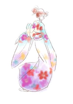 Jen (Jenli)さんの振袖姿の写真からコンセプトアートのようなスケッチ画・ラフ画イラスト化をお願いします。への提案