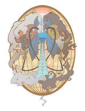 Chfor (Chfor)さんのシーシャの煙と羊のモフモフがかかったイラストへの提案
