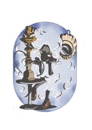 貴乃弦 (takanogen)さんのシーシャの煙と羊のモフモフがかかったイラストへの提案