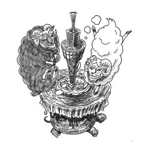 kropsworkshop (krops)さんのシーシャの煙と羊のモフモフがかかったイラストへの提案
