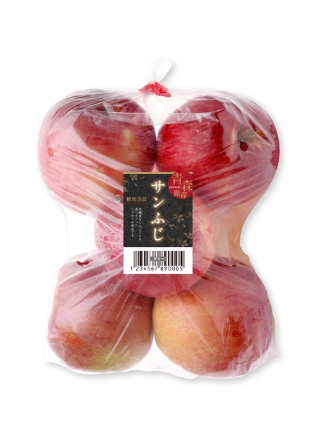 むすびのデザイン (micco2022)さんのりんごが入った袋に貼るシールのデザインへの提案