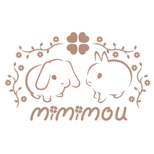 ぴ~タン (p-tan)さんのうさぎに関わる会社「mimi mou」のロゴへの提案