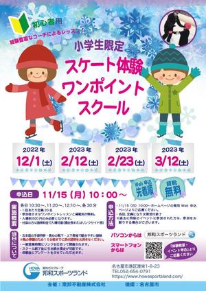 ゾンネクリエイト (lovsun45)さんの初心者向けスケートワンポイント体験スクールの募集チラシへの提案