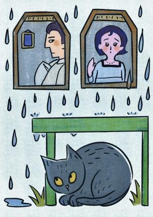 yubi (yubee_7858)さんの【挿絵】短編「雨のなかの猫」（ヘミングウェイ）をテーマにしたイラストに対する提案 への提案