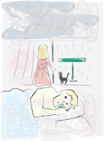 やちよ (yachiyo05)さんの【挿絵】短編「雨のなかの猫」（ヘミングウェイ）をテーマにしたイラストに対する提案 への提案