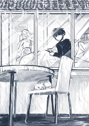 まる (maru_lil)さんの【挿絵】短編「雨のなかの猫」（ヘミングウェイ）をテーマにしたイラストに対する提案 への提案