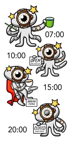 Asaminet (asaminet)さんの腕時計好きなロボットもしくは宇宙人のキャラクターデザインへの提案