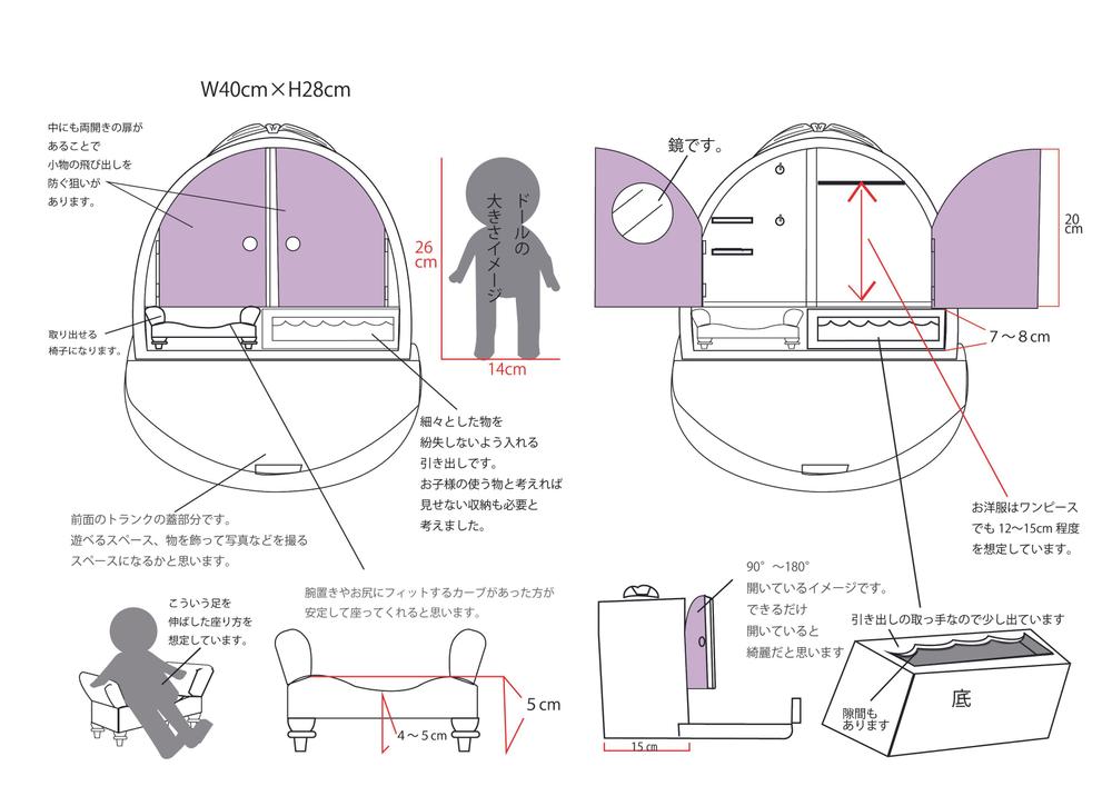 ドール服（メルちゃんソランちゃんサイズ）の収納・クローゼットのデザイン案募集