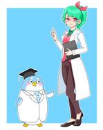 村松大二朗 (nuruko40)さんのケツァールを擬人化したキャラクターと、ペンギンの研究者のデザインへの提案