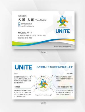 kame (kamekamesan)さんのシステム開発会社「株式会社UNITE」の名刺デザインへの提案