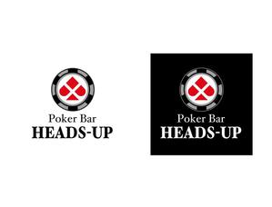 tukasagumiさんのアミューズメントポーカーバー　「heads-up」　のロゴ作成をおねがいしますへの提案