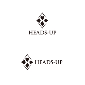 ununow (_unun)さんのアミューズメントポーカーバー　「heads-up」　のロゴ作成をおねがいしますへの提案