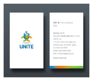 越智DTP (ocnbak)さんのシステム開発会社「株式会社UNITE」の名刺デザインへの提案