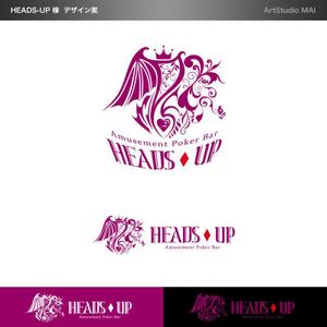 ArtStudio MAI (minami-mi-natz)さんのアミューズメントポーカーバー　「heads-up」　のロゴ作成をおねがいしますへの提案