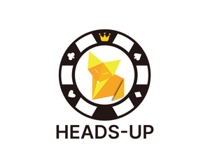 tora (tora_09)さんのアミューズメントポーカーバー　「heads-up」　のロゴ作成をおねがいしますへの提案