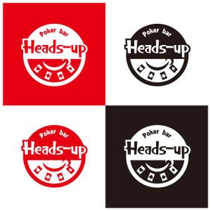 kropsworkshop (krops)さんのアミューズメントポーカーバー　「heads-up」　のロゴ作成をおねがいしますへの提案